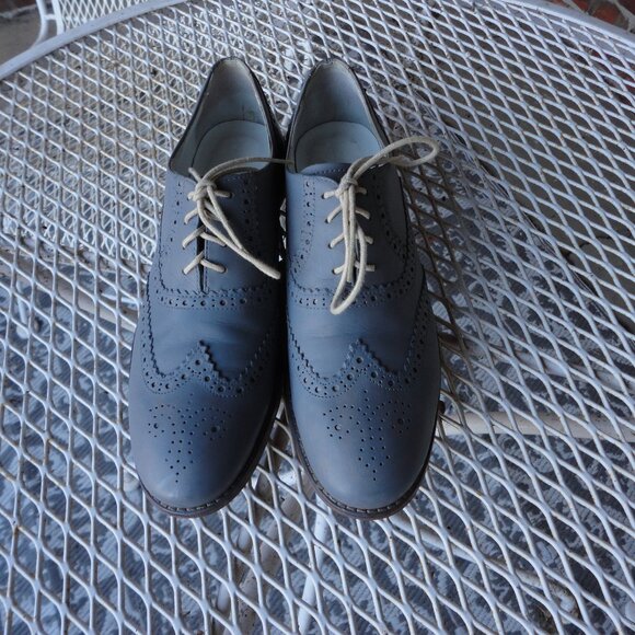 MELVIN & HAMILTON Women's "Ella 12" Gray Leather Wing Tips Size 41 (9.5) - Picture 1 of 9